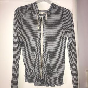 striped zip up
